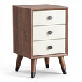 Wooden nightstand with three drawers and mid-century modern design 40 x 40 x 60cm