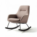 Rocking chair in beige fabric with black metal frame dimensions 80 x 70 x 90cm