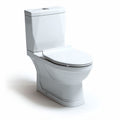 Dual flush toilet with elongated bowl and soft close seat in white 75 x 38 x 80cm