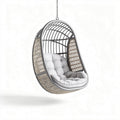 Hanging wicker chair with cushion outdoor and indoor use gray 100 x 70 x 120cm