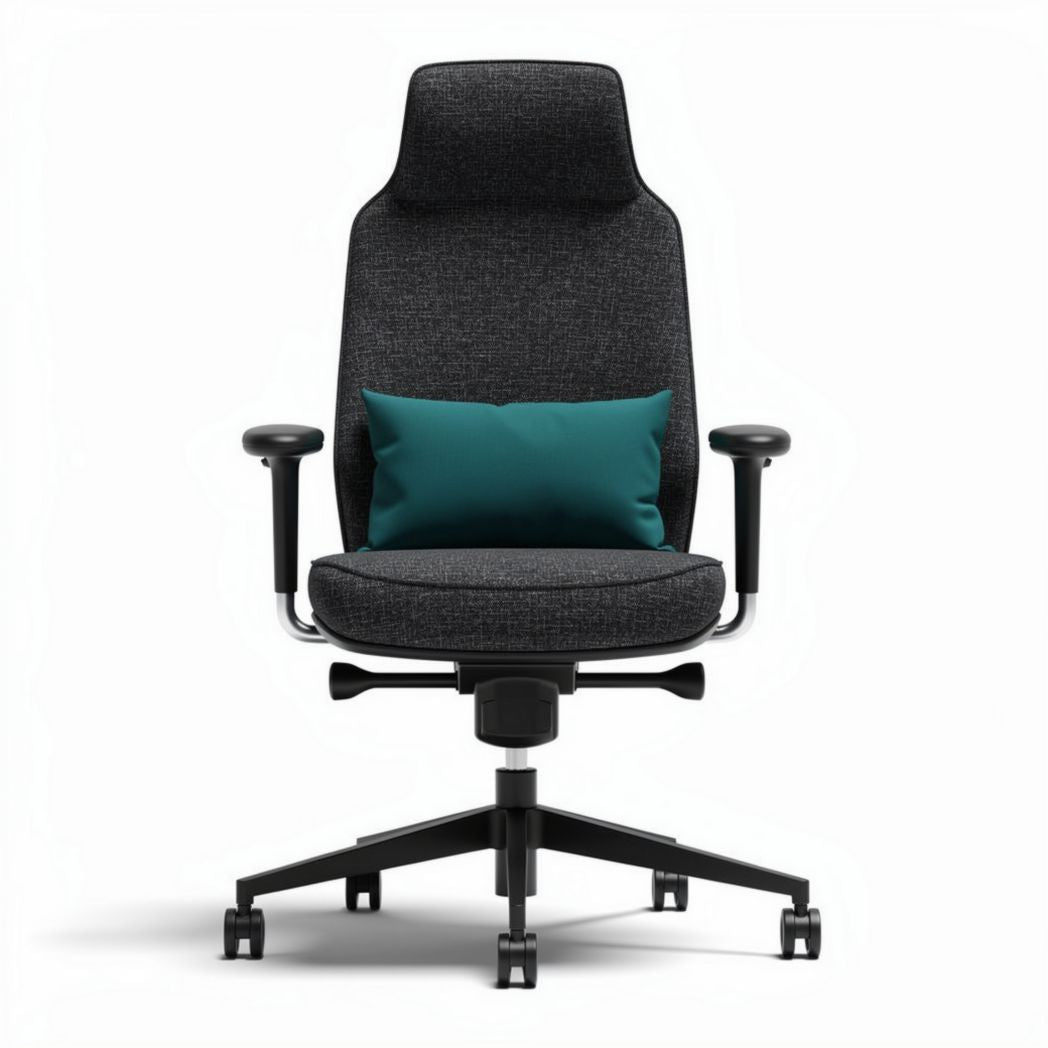 Ergonomic office chair with adjustable height and breathable fabric in dark gray 60 x 60 x 120cm