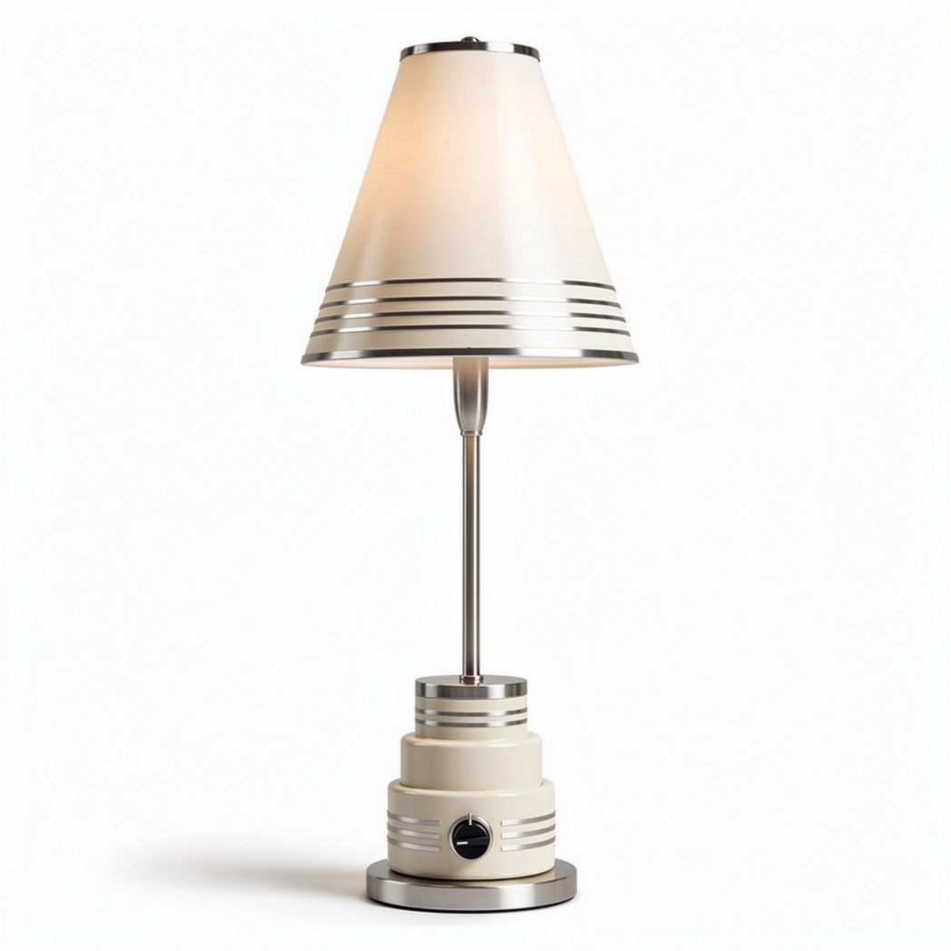Table lamp with metal base and white shade 30 x 30 x 60cm