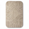 Beige geometric pattern area rug for living room 60 x 90 x 1cm