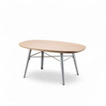 Oval coffee table with wooden top and metal legs 120 x 60 x 45cm