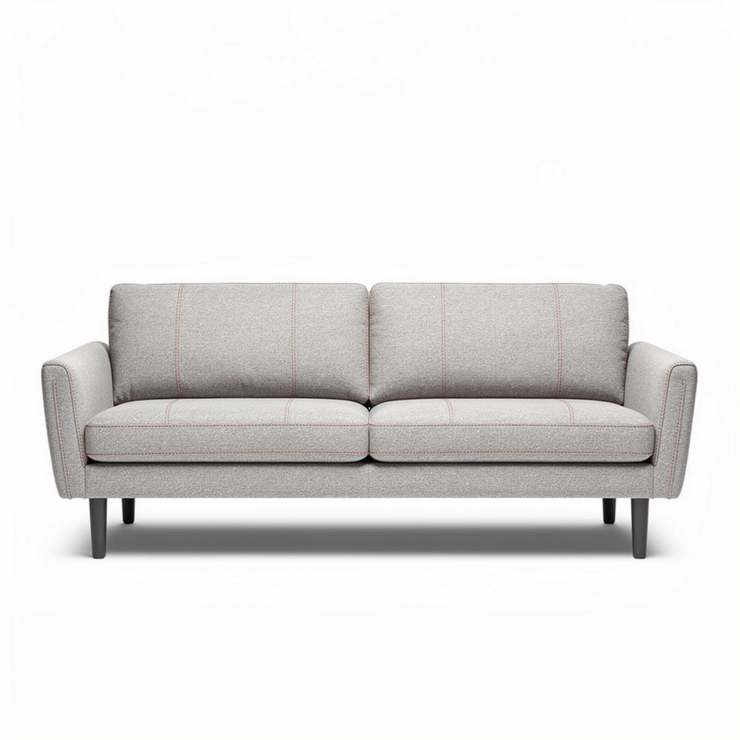 Mid-century modern fabric sofa in light gray 190 x 80 x 85cm